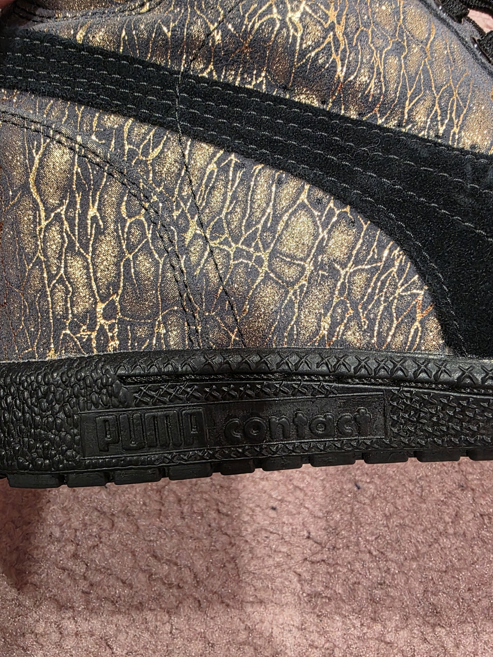 PUMA Sky High-Top Metallic Black & Gold Women's Sneakers - Picture 12 of 16